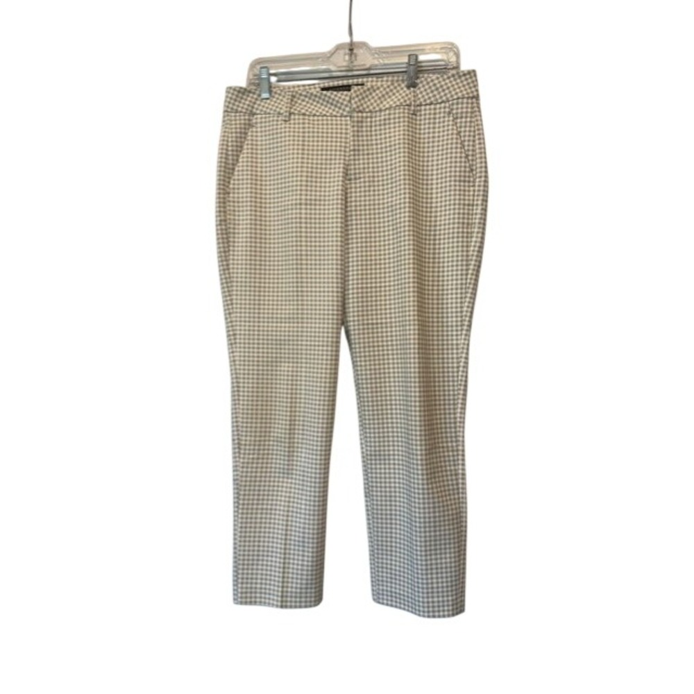 Liverpool Grey White Gingham Stretch Petite Straight Leg Trousers Size 8P